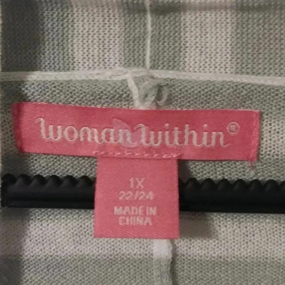 NWOT Woman Within Open Striped Cardigan 1X - Picture 4 of 6